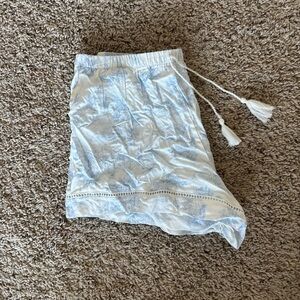 White and Blue Patterned Skirt
